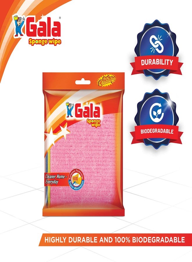Gala Sponge Wipe for Kitchen, Kitchen Cleaning Sponge,Biodegradable Cellulose Material for Kitchen and Home Cleaning (3 Pcs Pack) - Image 2